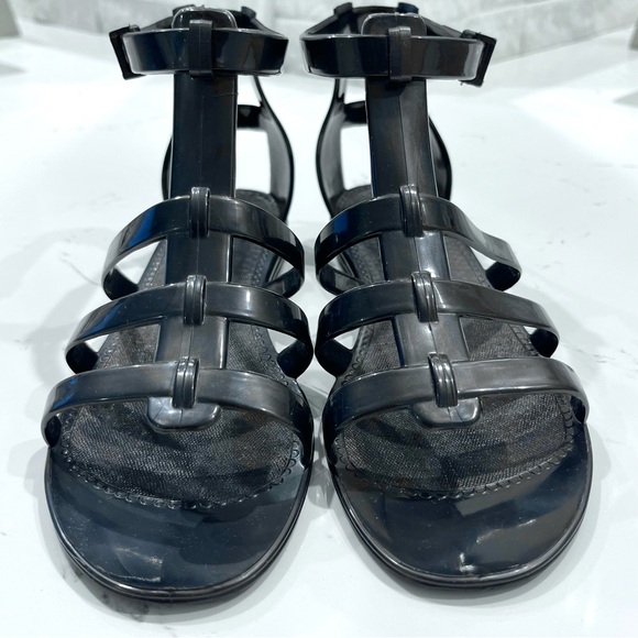 MARC JACOBS | Rubber Gladiator Jelly Sandals in Black | Size 7 | IT 37 - Picture 2 of 15